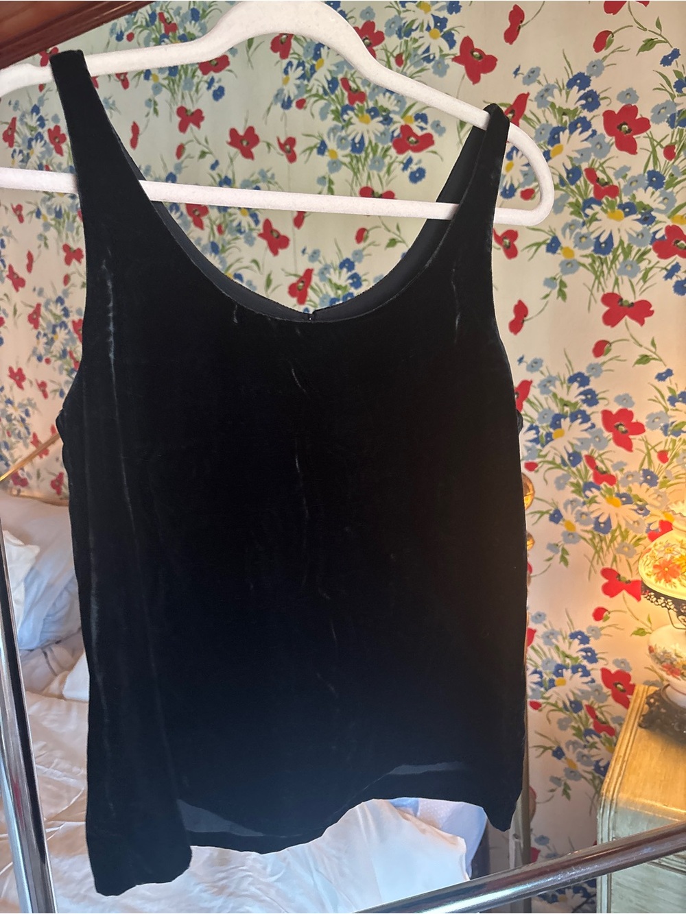 j.crew black velvet tank top size 8 whimsigoth 90s witchy romantic goth